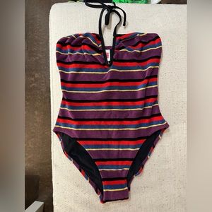 Solid & Striped One Piece Bathing Suit